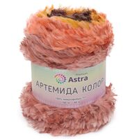 Пряжа "Артемида Колор №05" (150 г; 80 м; желто-коричневый секционный)