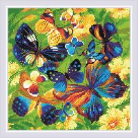 Алмазная вышивка-мозаика "Яркие бабочки" (30х30 см)
