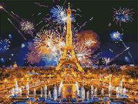 Алмазная вышивка-мозаика "Фейерверк над Парижем" (300х400 мм)