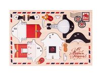 Деревянная открытка с ёлочной игрушкой "Щелкунчик" (арт. ОД-4)