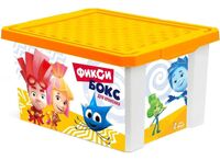 Ящик для хранения игрушек на колесиках "Фиксики" (17 л; желтый)