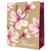 Пакет бумажный подарочный "Цветы" (23х18х10 см)