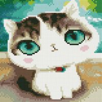 Алмазная вышивка-мозаика "Котёнок с голубыми глазами" (200х200 мм)