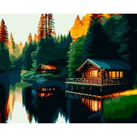 Картина по номерам "Дом у озера" (400х500 мм)